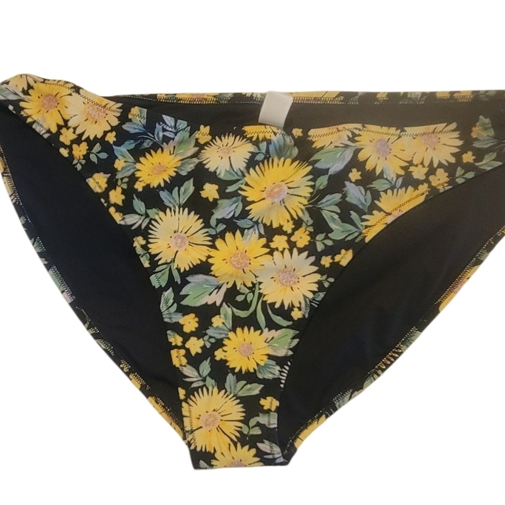 Old Navy Sunflower Print Floral Bikini Bottom Size 2X NWT